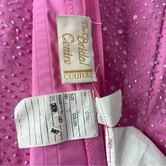 The bridal centre couture corset Pink sparkly Sequin Strapless Top - Picture 7 of 10